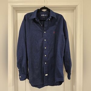 Ralph Lauren Men's Navy Button Down Shirt